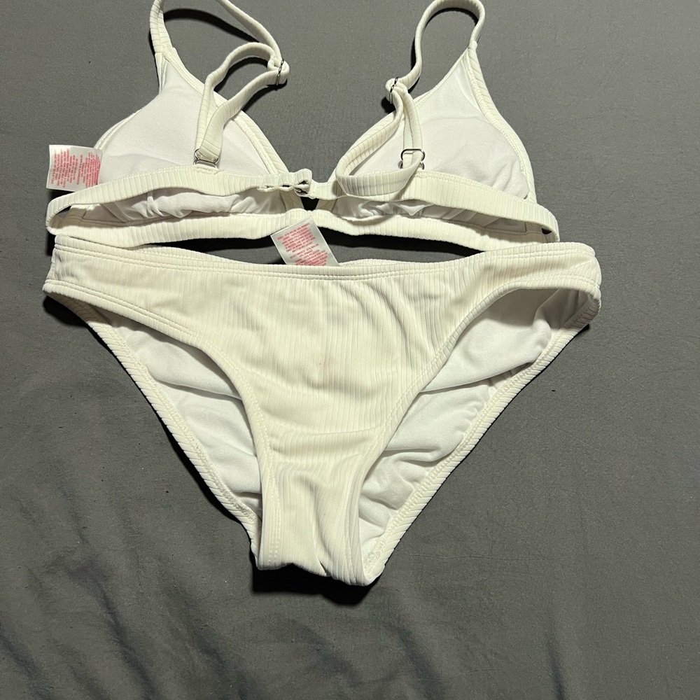 White Ribbed Bikini Set - Picture 2 of 2
